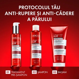 Sampon ultra-reparator pentru par deteriorat si fragil Dercos Collagen 17 Filler, 200ml, Vichy - Img 8