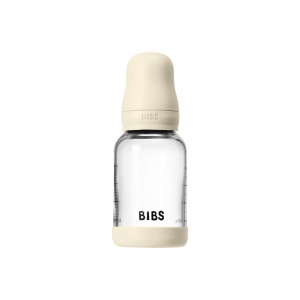 Set complet biberon din sticlă anticolici, tetină latex cu flux lent, 120 ml, Ivory, Bibs - Img 3