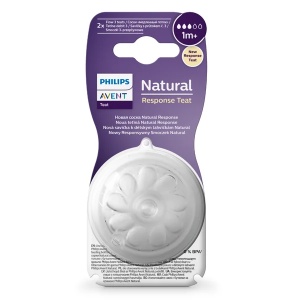 Set tentine cu debit mediu pentru +3 luni Natural Response SCY964/02, 2 bucati, Philips Avent
