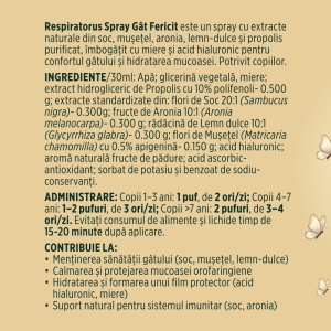 Spray de gat copii cu extracte naturale Respiratorus Gat Fericit, 30 ml, Faunus Plant - Img 4