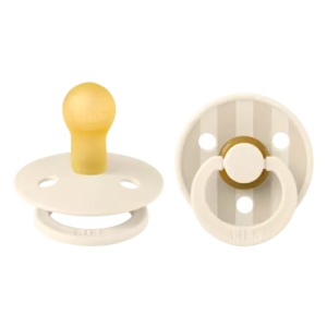 Suzete din latex cu tetina rotunda Colour, 6 luni+, Pin Ivory-Vanilla Mix, 2 bucati, Bibs 12015104 - Img 3
