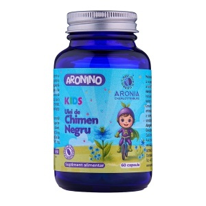 Ulei de chimen negru pentru copii, aromă de portocală, Aronino Kids, 60 capsule masticabile, Aronia Charlottenburg