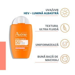 Ultra-Fluid cu protectie solara SPF 50+ Radiance, 50 ml, Avene - Img 6