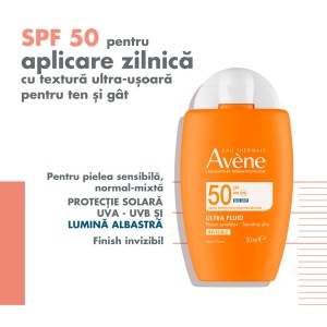 Ultra-Fluid cu protectie solara SPF50 + Triasorb fara parfum, 50ml, Avene - Img 4