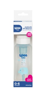 Biberon din PP cu desen, tetină anti-colici nr. 2, cod 295, 240 ml, Wee Baby - Img 2