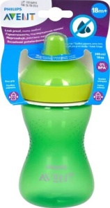 Cana cu tetina de formare dura, Verde 18luni+ SCF804/03, 300 ml, Philips Avent - Img 1