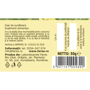 Ceai sunatoare iarba N 148, 50 g, Fares - Img 5