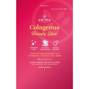 Colagenus Beauty Glow – Colagen hidrolizat pudra tip 1 și 3, 325 g, aroma capsuni, Faunus Plant - Img 6
