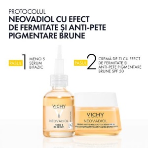 Crema de zi cu efect de fermitate si anti-pete pigmentare brune SPF 50 Neovadiol Post-Menopause, 50 ml, Vichy - Img 4