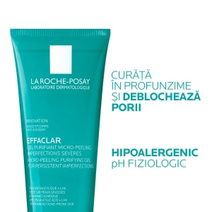 Gel de curățare purifiant micro-exfoliant pentru față și corp, Effaclar, 200 ml, La Roche-Posay - Img 5