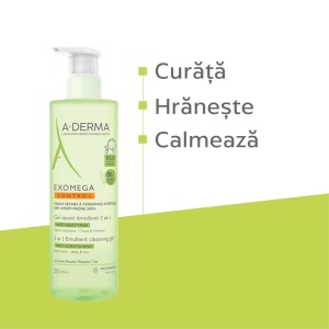 Gel spumant 2 in 1 Exomega Control, 500 ml, A-Derma - Img 2