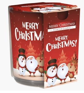 Lumanare Parfumata in Pahar Imprimat, Merry Christmas