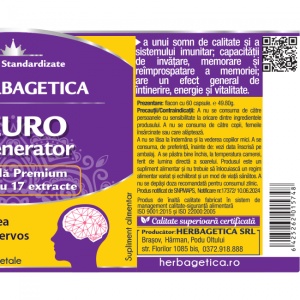 Neuro Regenerator, 60 capsule, Herbagetica - Img 2