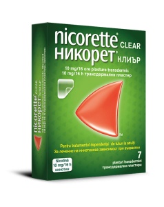 Nicorette Clear 10mg/16h plasture transdermic, 7 plasturi, Kenvue