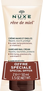 Pachet Crema pentru maini si unghii Reve de Miel, 2x50ml, Nuxe