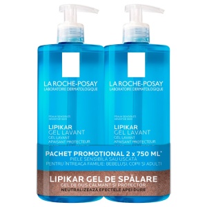 Pachet Gel de dus calmant si protector Lipikar, 2 x 750ml, La Roche Posay