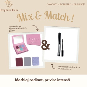 Pachet Paleta make-up Armocromia Summer si Mascara Extra Volum Negru M1, 10ml, Lovren