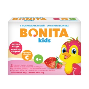 Pastile de supt cu aroma de capsuna pentru copii, 24 bucati, Bonita