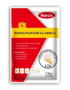 Plasturi cu arnică pentru confort muscular și articular, 12 × 18 cm, 50 bucăți, Narcis