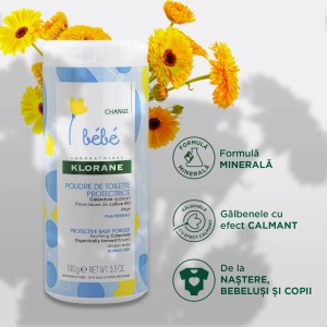 Pudra protectoare pentru copii, 100 g, Klorane Bebe - Img 2