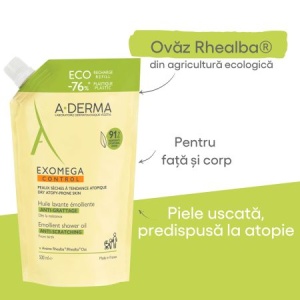 Refill ulei de dus emolient Exomega Control, 500 ml, A-Derma - Img 5