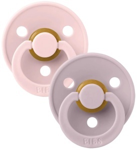 Set 2 Suzete Colour Latex, Tetină Rotundă, 6+ luni, Blossom / Dusky Lilac, 120416 Bibs - Img 3