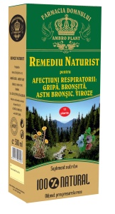 Sirop pentru gripă, bronșită și astm bronșic, 11 plante, 500 ml, Ambro Plant