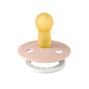Suzeta din latex fosforescenta cu tetina rotunda Colour Glow, 0 luni+, Blush, Bibs 100256C - Img 2
