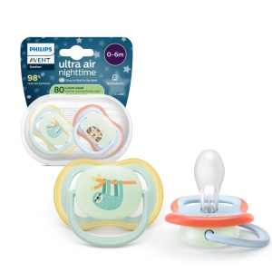 Suzetă ultra air Nighttime 0–6 luni, model Jungle, 2 bucăți, Philips Avent