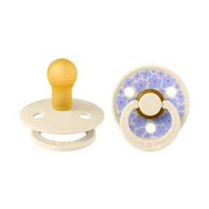 Suzete din latex cu tetina rotunda Colour, 6 luni+, Jasmine-Ivory Mix, 2 bucati, Bibs 12017101 - Img 3