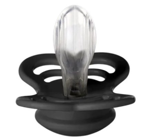 Suzete din silicon cu tetina simetrica, Supreme, 0 luni+ Cloud - Black, 2 bucati, Bibs 160341 - Img 4