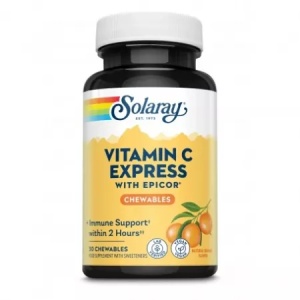 Vitamina C Express cu EpiCor Solaray, 30 comprimate masticabile, Secom