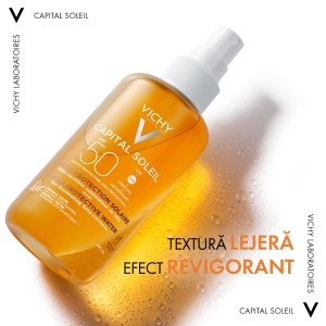 Apa cu protectie solara SPF 50 cu beta-caroten pentru fata si corp Capital Soleil, 200 ml, Vichy - Img 6