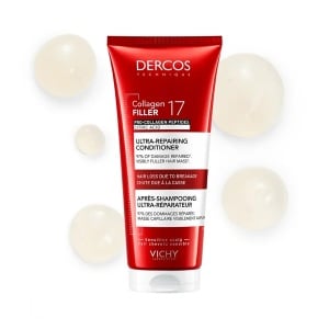 Balsam ultra-reparator cu peptide pro-colagen si acid citric Dercos Collagen 17 Filler, 200ml, Vichy - Img 2