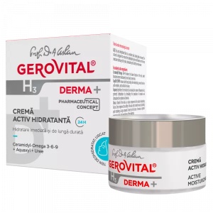 Crema activ hidratanta 24h H3 Derma+, 50ml, 380, Gerovital