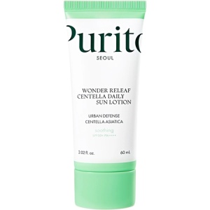 Crema de fata cu protectie solara Wonder Releaf Centella Daily Sun Lotion SPF50+ PA++++, 60ml, Purito
