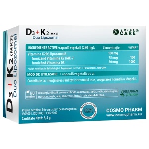 D3 + K2 MK7 Duo Lipozomal, 30 capsule, Cosmopharm - Img 2