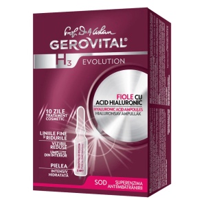 Fiole cu acid hialuronic Gerovital H3 Evolution, 10 fiole, Farmec