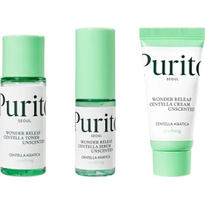 Kit Mini Centella Unscented line Toner, 30ml + Ser, 15ml + Crema de fata, 12ml, Purito - Img 1
