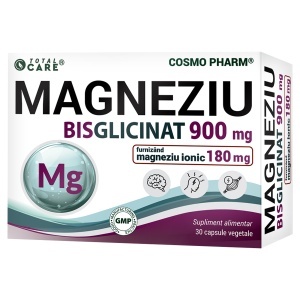 Magneziu Bisglicinat Total Care 900 mg, 30 capsule vegetale, Cosmo Pharm