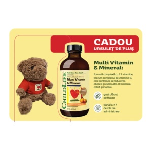 Pachet Multi Vitamin & Mineral pentru copii, 237 ml + ursuleț de pluș, ChildLife Essentials, Secom - Img 2