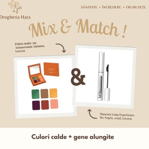Pachet Paleta make-up Armocromia Autumn si Mascara Long Experience M2 Negru, 10ml, Lovren