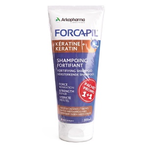 Pachet Sampon fortifiant pentru păr deteriorat Keratine+, 200 ml + 200 ml, Forcapil