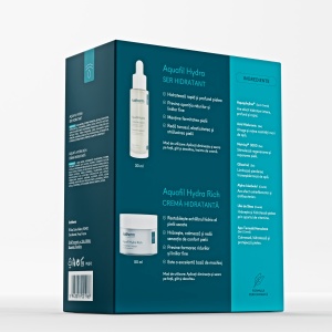 Pachet Ser Aquafil Hydra 30 ml + Cremă Aquafil Hydra Rich 50 ml, Ivatherm - Img 2
