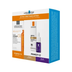 Pachet Vitamina C12 Serum 30 ml + Anthelios Age Correct SPF50 15 ml + Mela B3 Serum 10 ml, La Roche-Posay