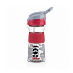 Pahar din tritan cu mustiuc din silicon si maner, 360 ml, 36 luni+, 414021 Nuby - Img 1