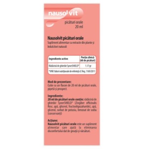 Picaturi pentru greata si varsaturi Nausolvit, 20 ml, Dr. Phyto - Img 3