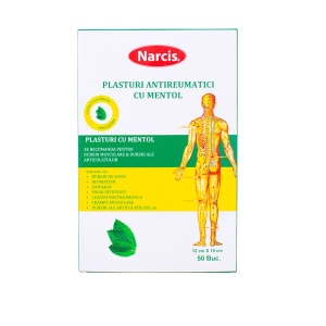 Plasture antireumatic cu mentol, 12×18 cm, 1 bucată, Narcis - Img 2