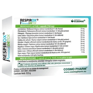 Respirox Pulmonar Detox Total Cleanse, 30 capsule, Cosmopharm - Img 2