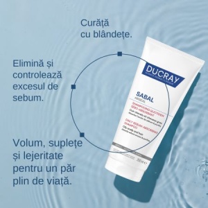 Șampon pentru reglarea sebumului Sabal Argeal, 200 ml, Ducray - Img 3